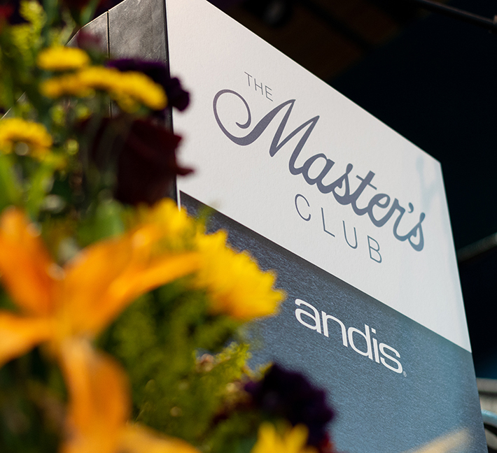 Sign for Andis Master's club event